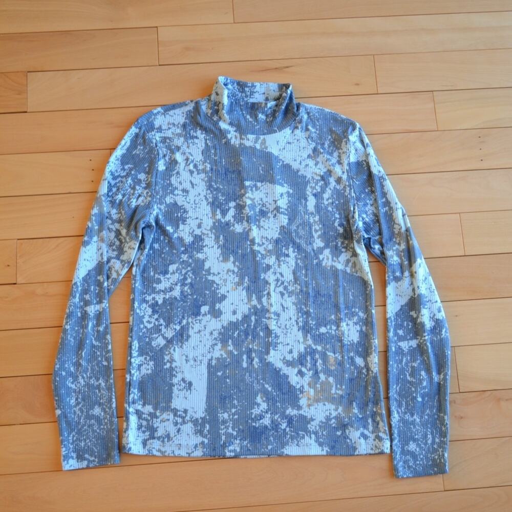 NWT LuLaRoe Penelope Tie Dye Long Sleeve Mock Neck Shirt Top Size Large